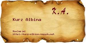 Kurz Albina névjegykártya
